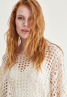 Bayan Bej Delikli Bluz