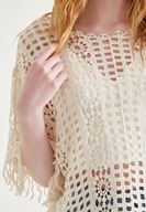 Bayan Bej Delikli Bluz