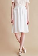 Bayan Krem Lastikli Midi Etek