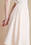 Bayan Pembe Lastikli Midi Etek