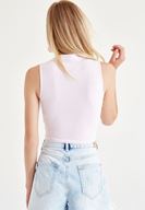 Bayan Pembe Choker Detaylı Yarım Bluz