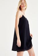 Bayan Siyah Askılı Mini Elbise