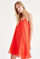 Bayan Kırmızı Askılı Mini Elbise