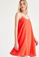 Bayan Kırmızı Askılı Mini Elbise