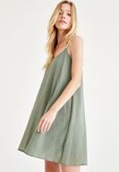 Bayan Yeşil Askılı Mini Elbise