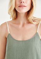 Bayan Yeşil Askılı Mini Elbise