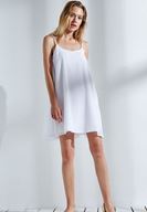 Bayan Beyaz Askılı Mini Elbise