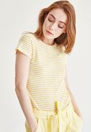 Bayan Çok Renkli Çizgili Tişört