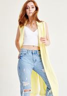 Bayan Sarı Uzun Yelek