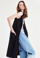 Bayan Siyah Uzun Yelek