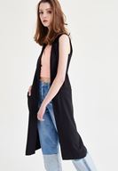 Bayan Siyah Uzun Yelek