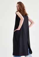 Bayan Siyah Uzun Yelek