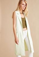 Bayan Yeşil Uzun Yelek