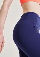 Bayan Lacivert Bağlamalı Spor Tayt