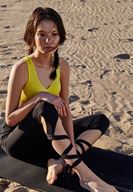 Bayan Siyah Bağlamalı Spor Tayt