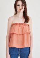 Bayan Turuncu İki Katlı Straplez