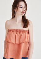 Bayan Turuncu İki Katlı Straplez