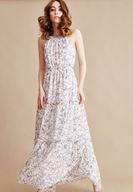 Bayan Çok Renkli Desenli Şifon Elbise