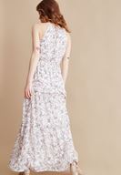 Bayan Çok Renkli Desenli Şifon Elbise