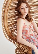 Bayan Çok Renkli Büzgülü Şifon Atlet