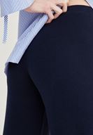 Bayan Lacivert Bol Kesim Triko Pantolon