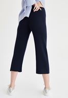 Bayan Lacivert Bol Kesim Triko Pantolon