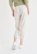 Bayan Krem Beli Lastikli Jogger Pantolon