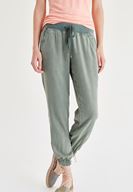 Bayan Yeşil Beli Lastikli Jogger Pantolon