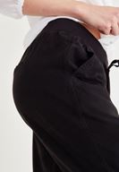 Bayan Siyah Beli Lastikli Jogger Pantolon