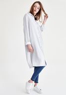 Bayan Gri Uzun Dökümlü Gömlek