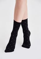 Bayan Gümüş Benekli Çorap