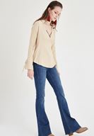 Bayan Kahverengi Kruvaze Bluz