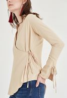 Bayan Kahverengi Kruvaze Bluz