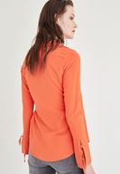 Bayan Turuncu Kruvaze Bluz