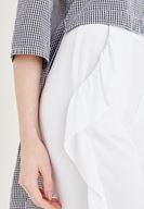 Bayan Beyaz Volan Detaylı Pantolon