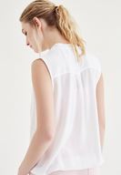 Bayan Beyaz Kruvaze Yaka Bluz