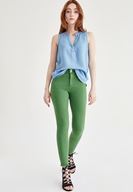 Bayan Yeşil Yüksek Bel Skinny Pantolon