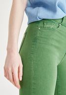 Bayan Yeşil Yüksek Bel Skinny Pantolon