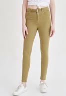 Bayan Yeşil Yüksek Bel Skinny Pantolon