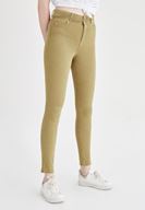 Bayan Yeşil Yüksek Bel Skinny Pantolon