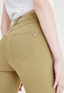 Bayan Yeşil Yüksek Bel Skinny Pantolon