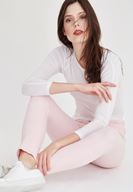 Bayan Pembe Yüksek Bel Skinny Pantolon