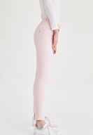 Bayan Pembe Yüksek Bel Skinny Pantolon