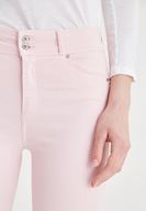Bayan Pembe Yüksek Bel Skinny Pantolon