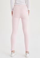 Bayan Pembe Yüksek Bel Skinny Pantolon