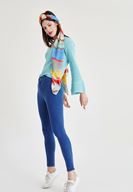 Bayan Mavi Yüksek Bel Skinny Pantolon