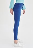 Bayan Mavi Yüksek Bel Skinny Pantolon