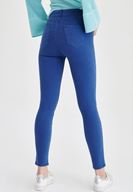 Bayan Mavi Yüksek Bel Skinny Pantolon