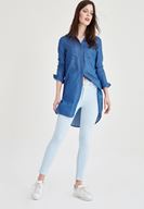 Bayan Mavi Yüksek Bel Skinny Pantolon