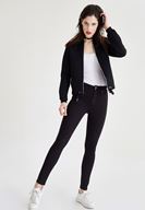 Bayan Siyah Yüksek Bel Skinny Pantolon
